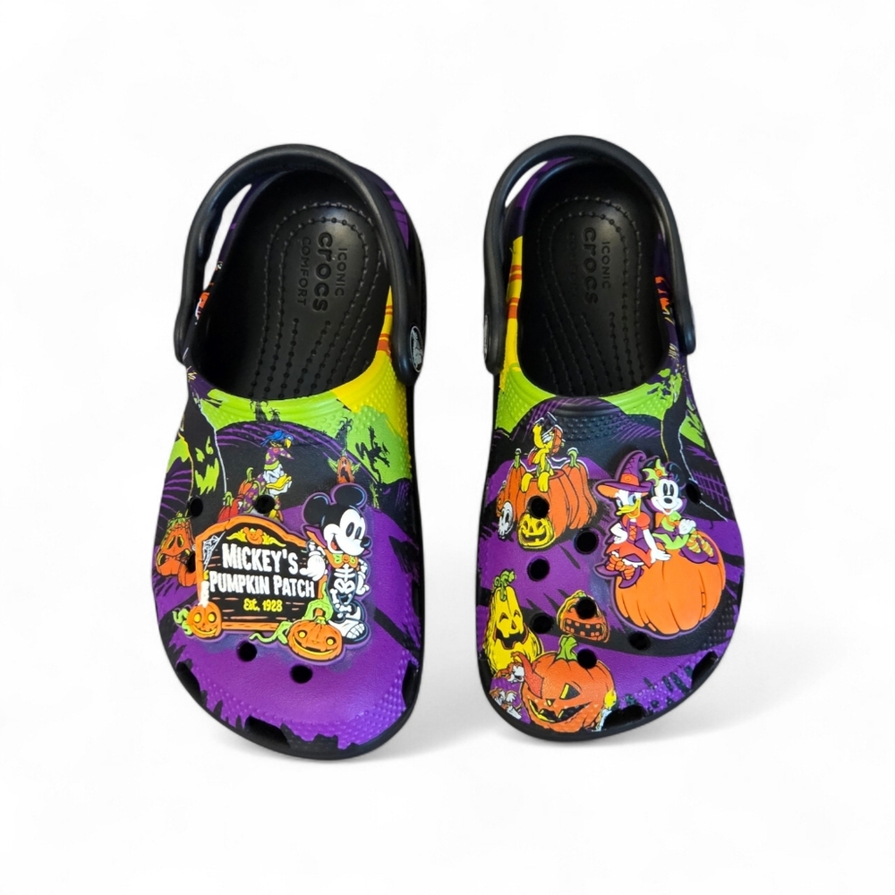 Disney Parks Halloween 2024 Mickey’s Pumpkin Patch Crocs Kids Clogs Size 11